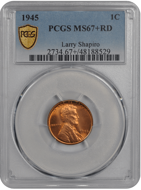 1945 Lincoln PCGS RD 67+