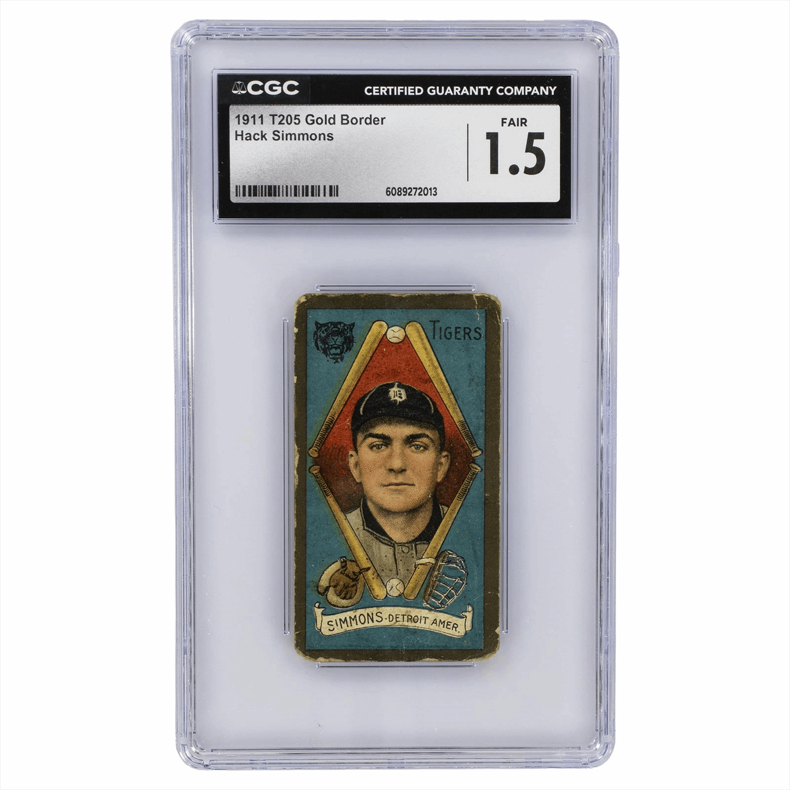 1911 T205 Gold Border Hack Simmons CGC Fair 1.5