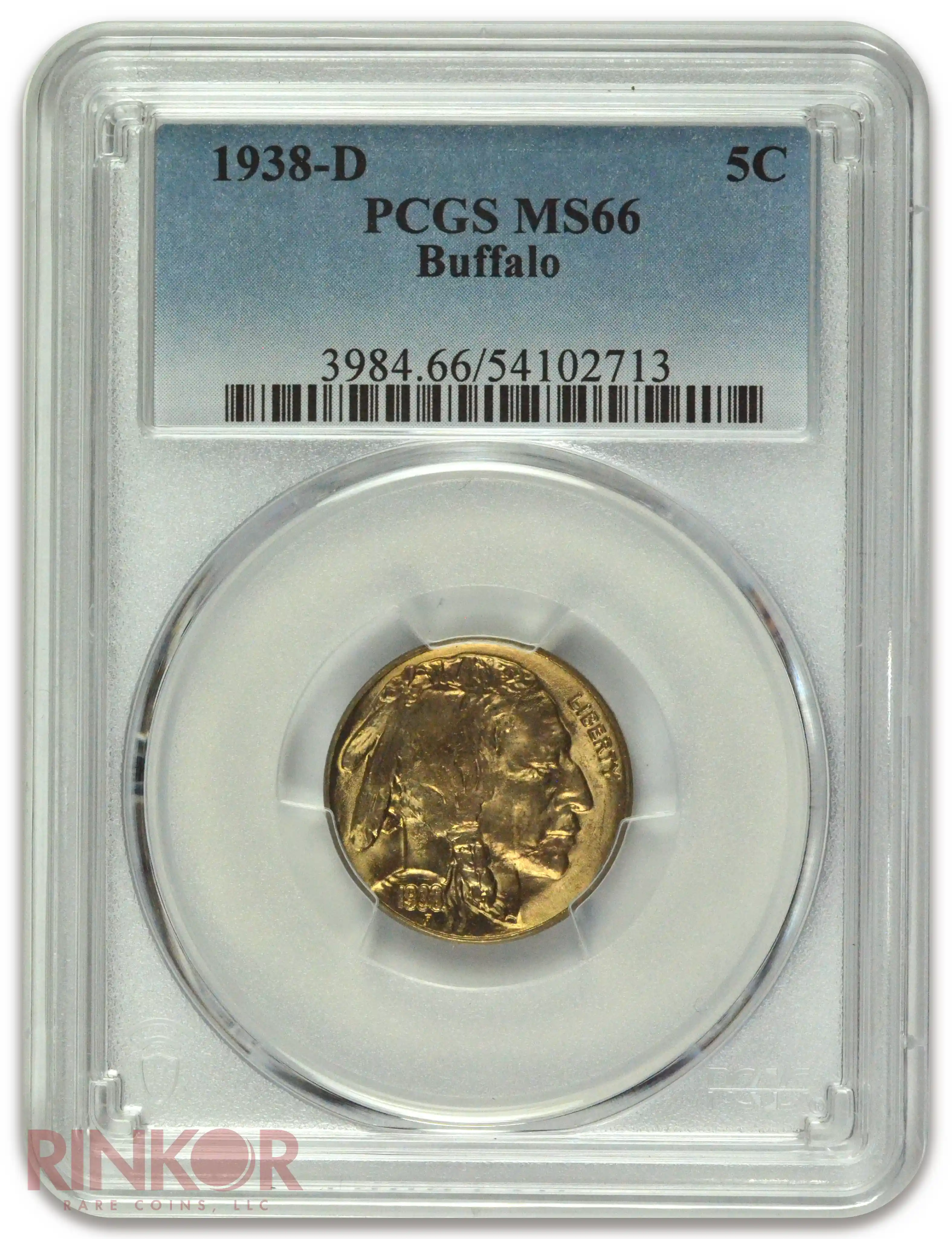 1938-D Buffalo Nickel PCGS MS 66