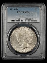1923-D $1 PCGS MS 61