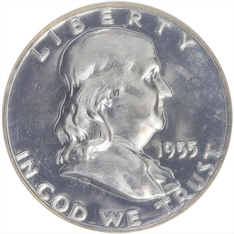 1955 Proof Franklin Half Dollar 50c, NGC PR 66 Cameo - Nice White Coin