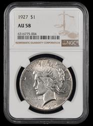 1927 $1 NGC AU58 AU58