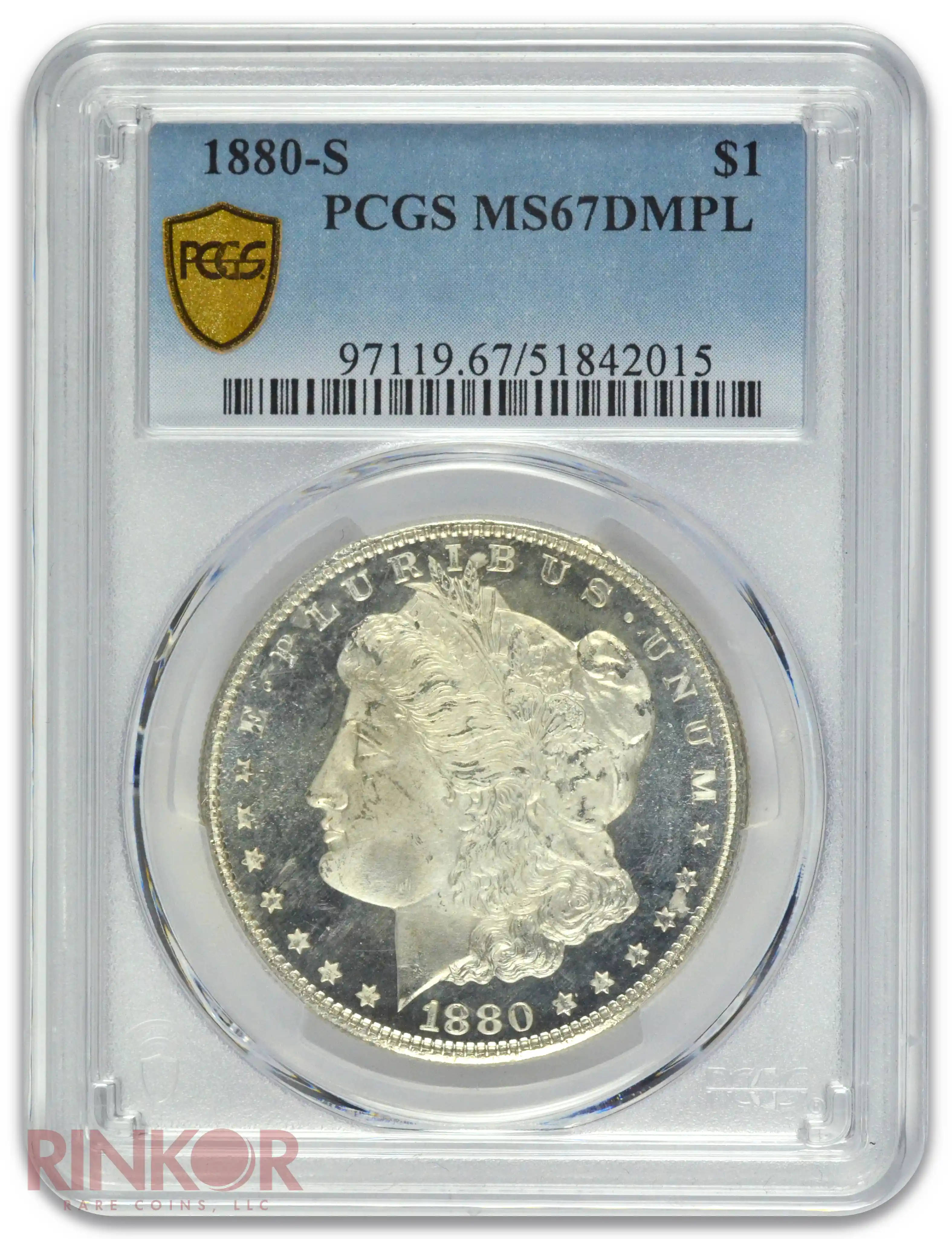 1880-S $1 Morgan Dollar PCGS MS 67 DMPL
