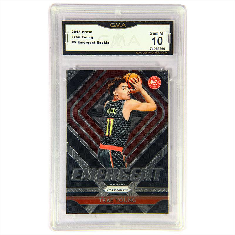 2018 Panini Prizm TRAE YOUNG #5 EMERGENT Rookie RC - GMA GEM MINT 10