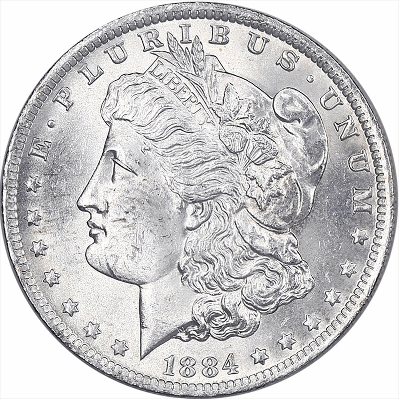 1884-O Morgan Silver Dollar $1, Raw Uncirculated - Nice Lustrous White Coin
