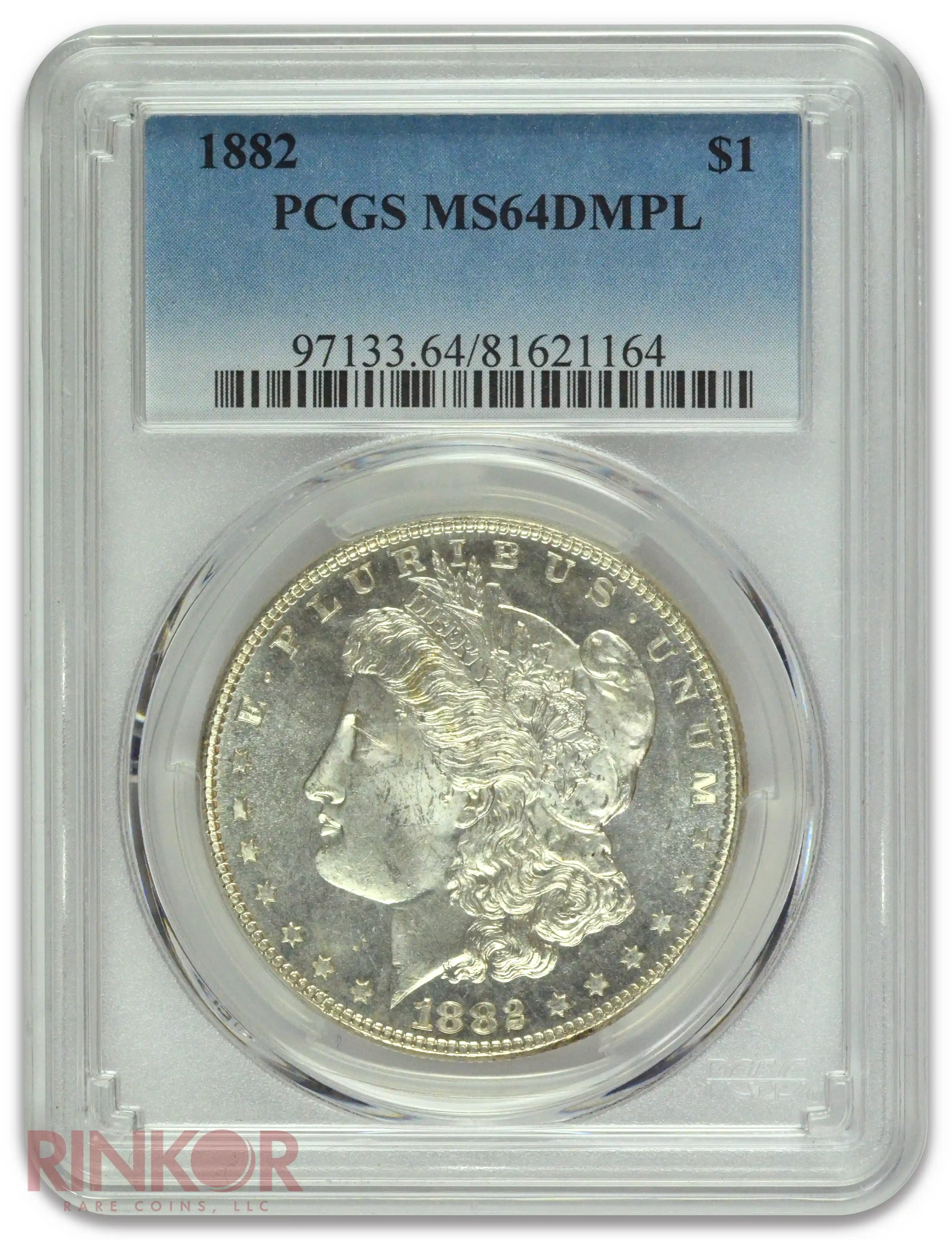 1882 $1 Morgan Dollar PCGS MS 64 DMPL