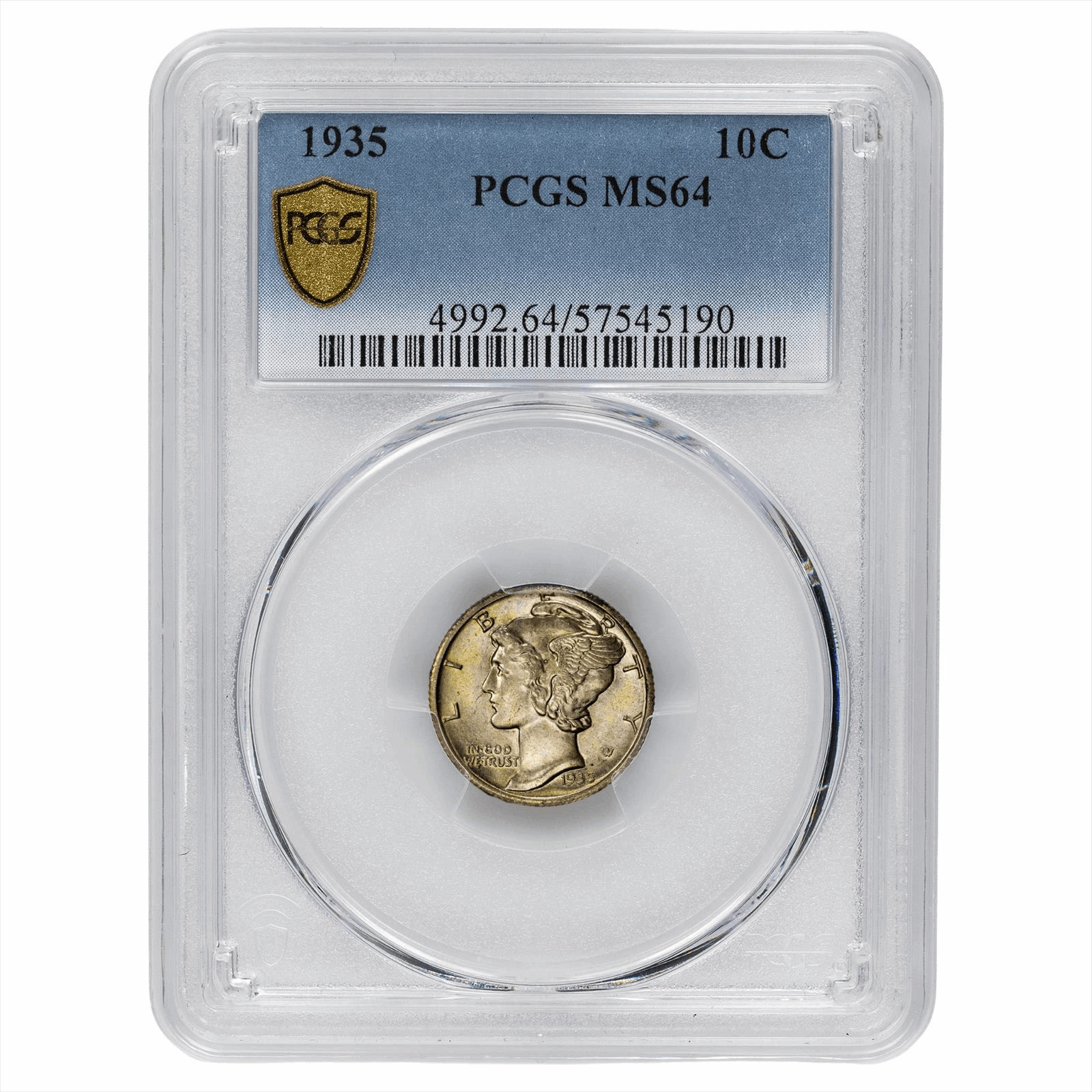 1935 Mercury Dime 10C PCGS MS 64