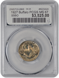 1927 Buffalo PCGS MS 67