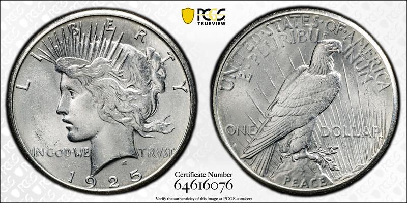1925-S $1 PCGS MS 64
