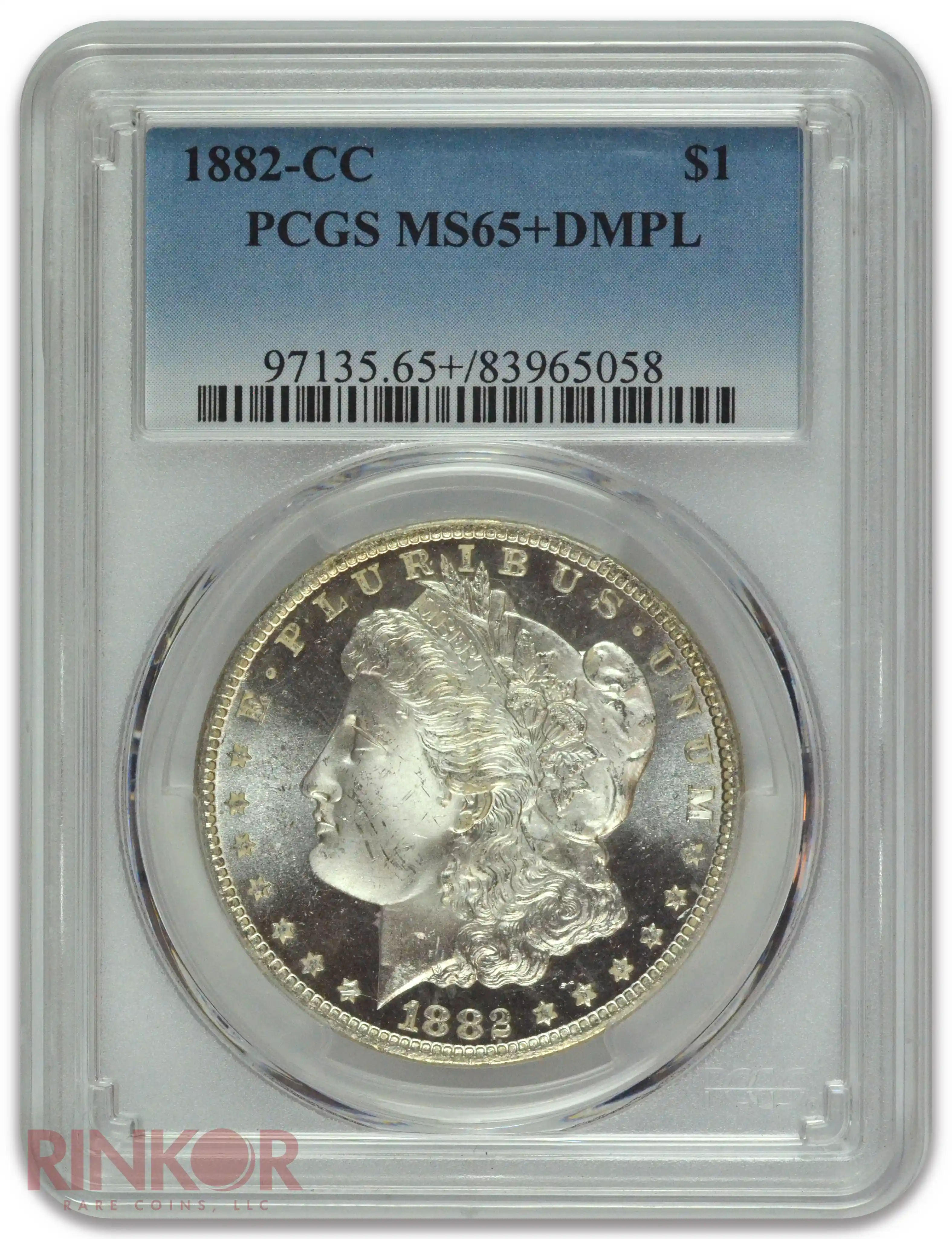 1882-CC $1 Morgan Dollar PCGS MS 65+ DMPL