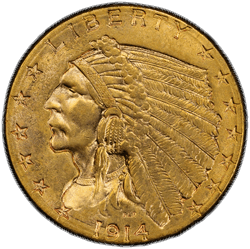 1914-D $2.50 PCGS MS 62