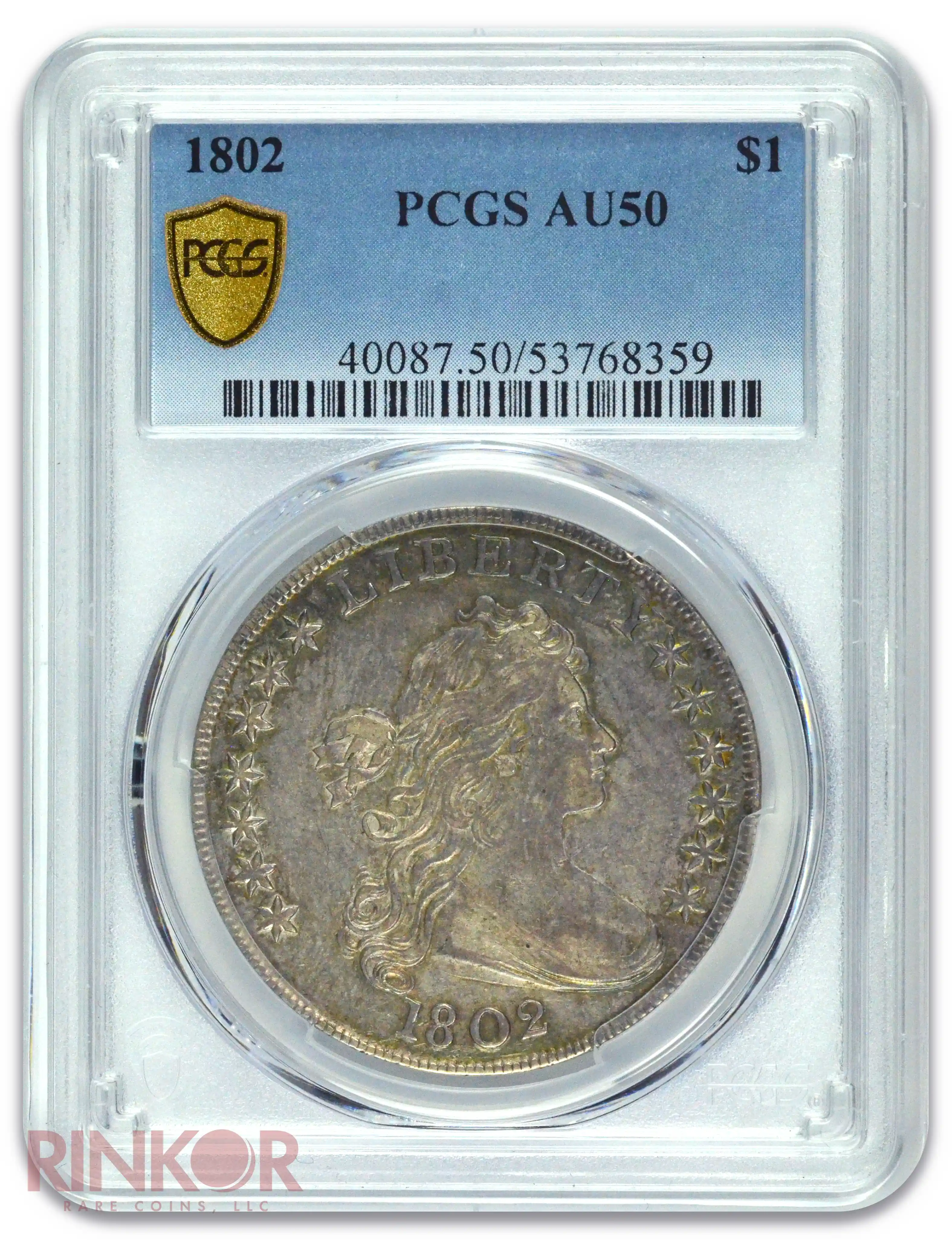 1802 $1 Draped Bust Dollar PCGS AU-50