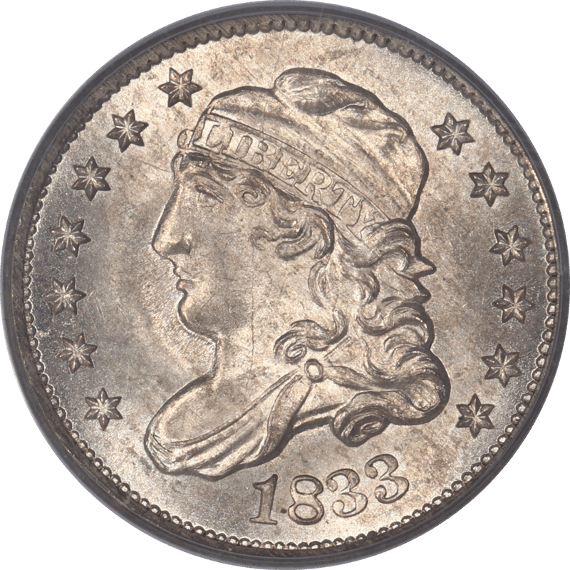 1833 Capped Bust Half Dime PCGS and CAC MS66 Frosty PQ+ Coin