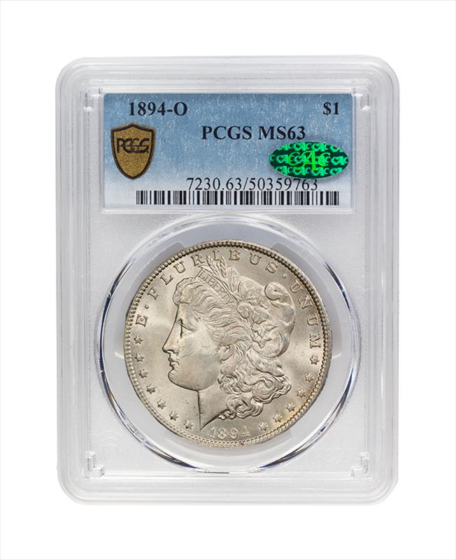 1894-O Morgan Silver Dollar $1,  PCGS MS-63 CAC - PQ+ Better Date