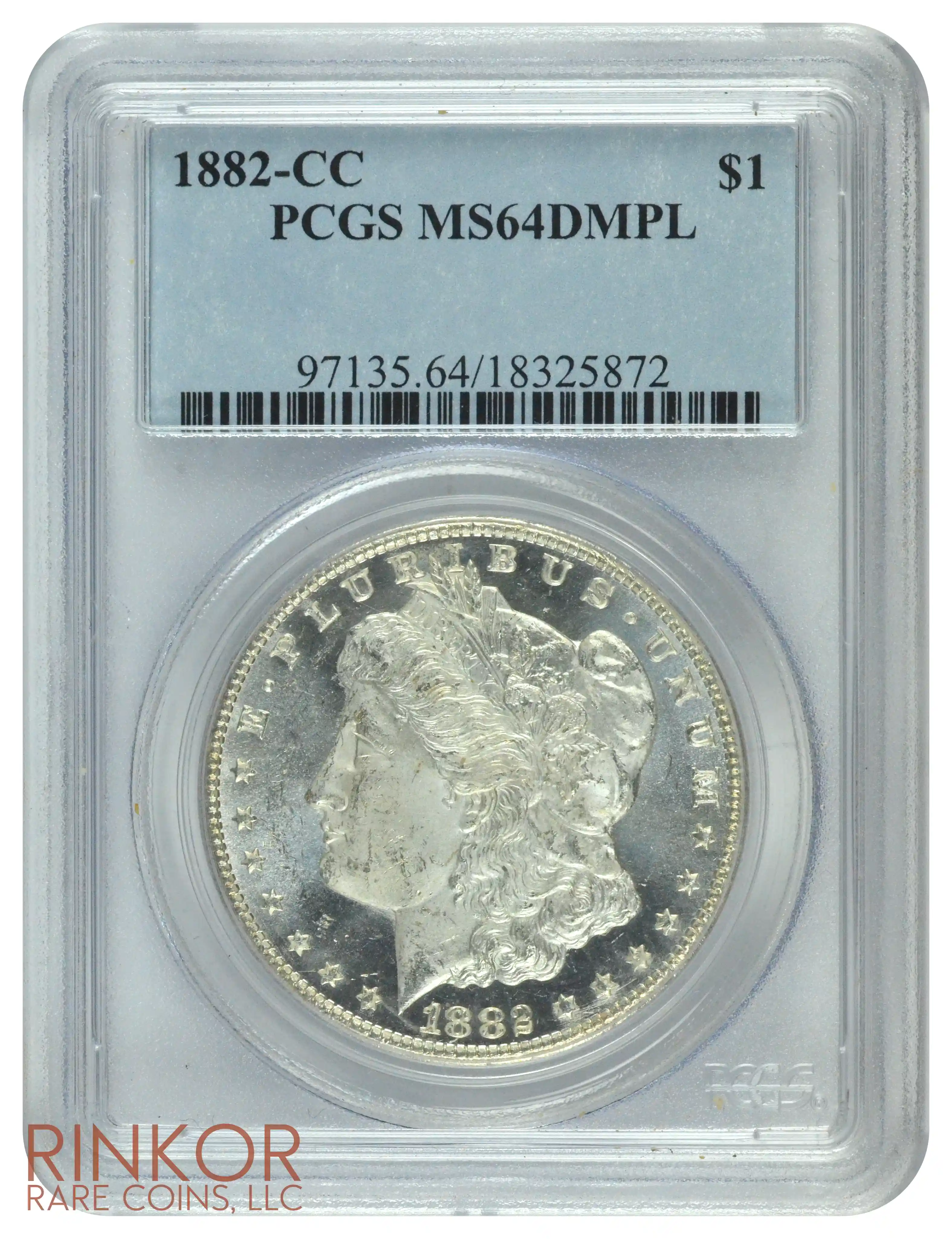 1882-CC $1 PCGS MS 64 DMPL 