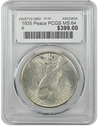 1935 Peace PCGS MS 64