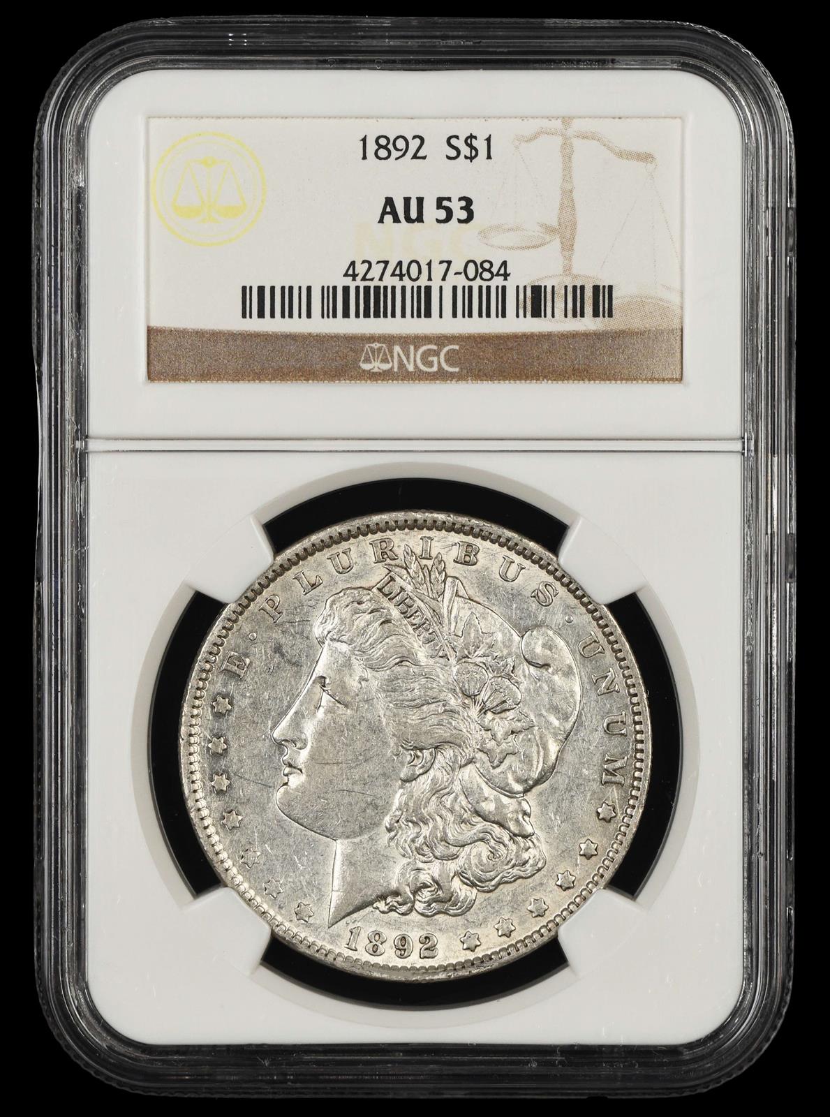 1892 $1 NGC AU53