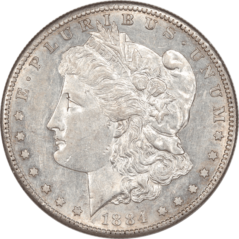1884-S Morgan Silver Dollar Raw Ungraded Coin Choice AU ++