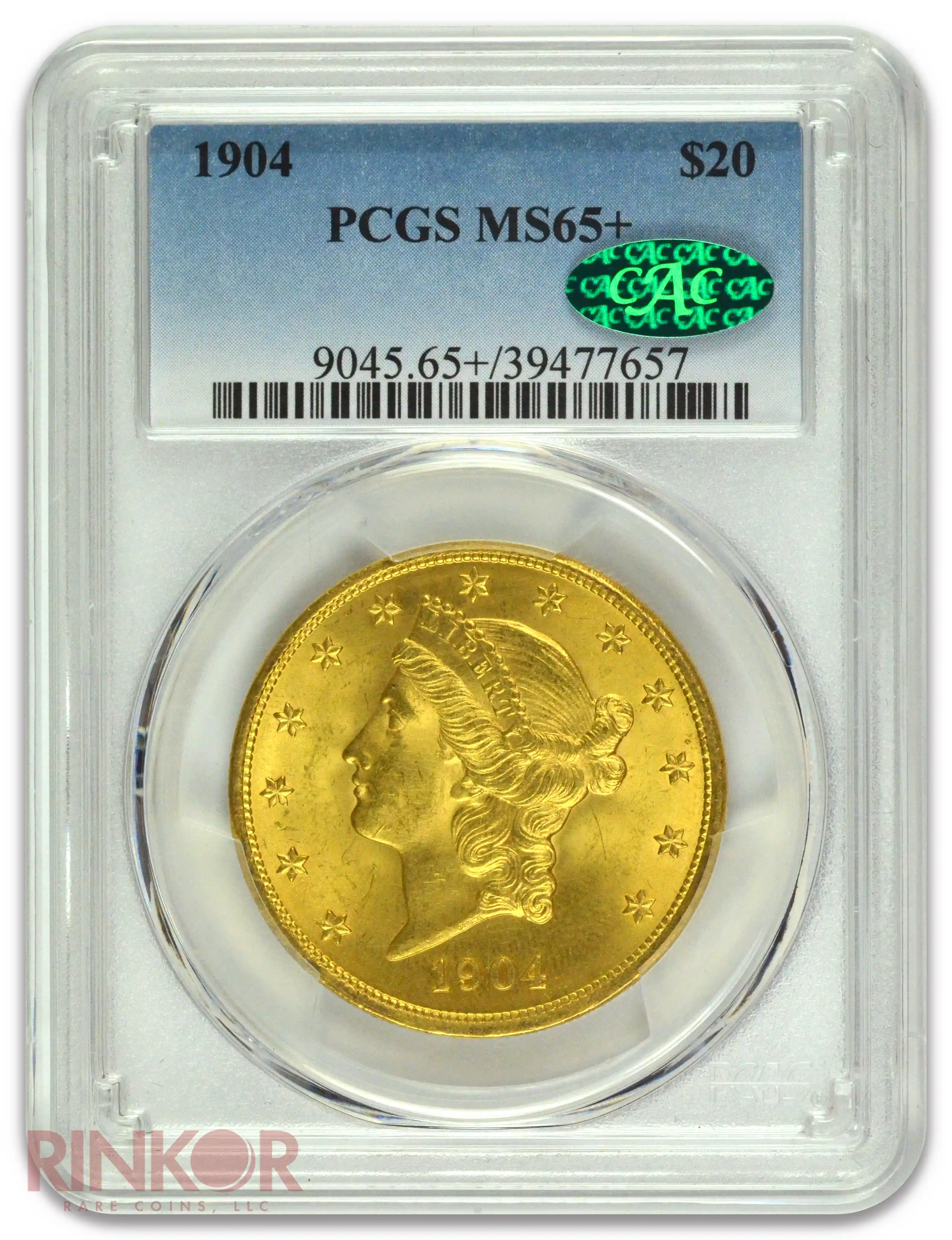1904 Liberty Head $20 PCGS MS 65+ CAC