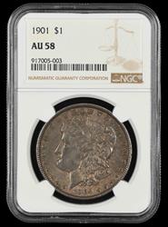 1901 $1 NGC  AU58