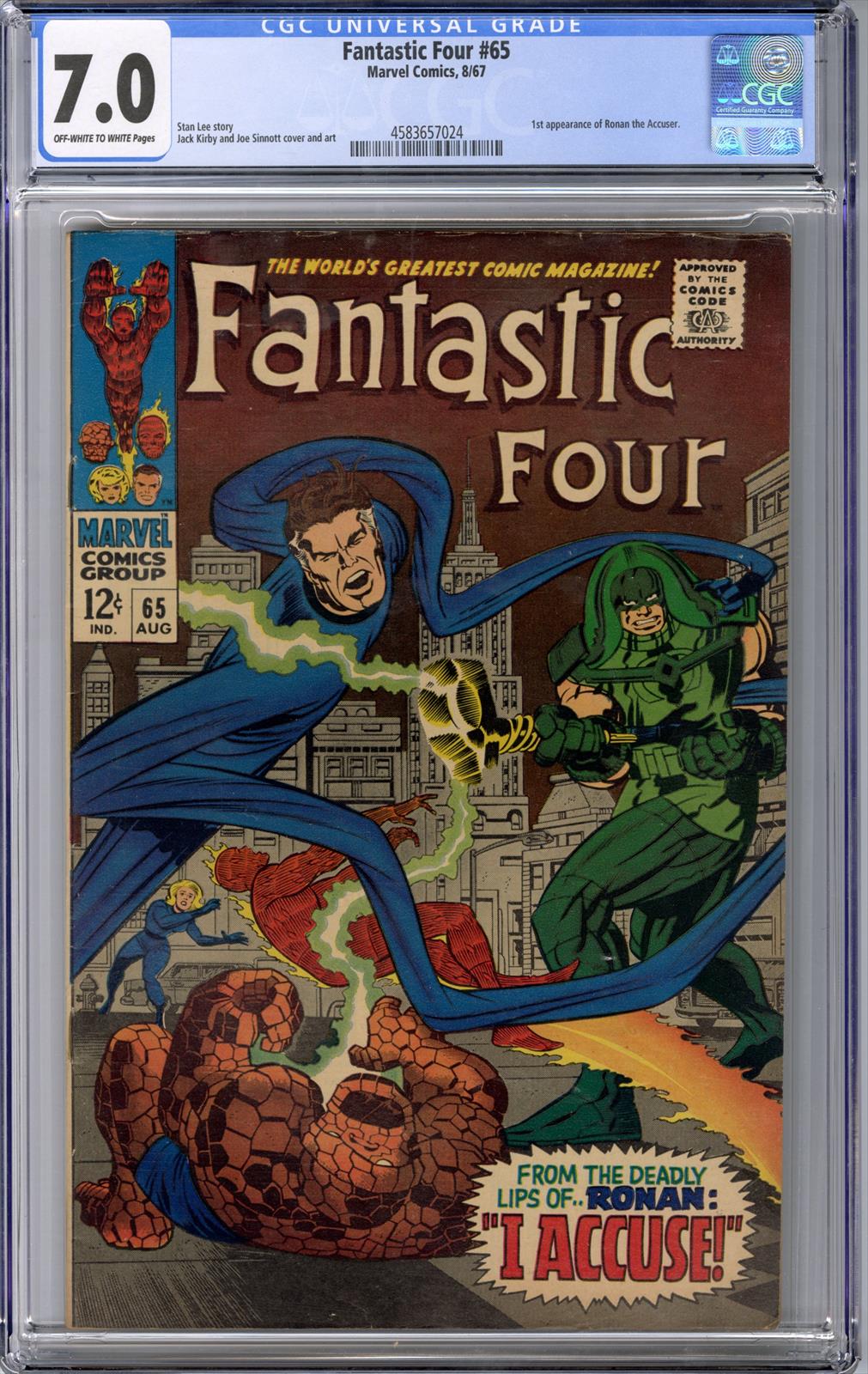 Fantastic Four #65 CGC 7.0 7.0
