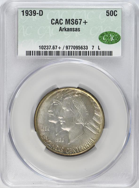 1939-D Arkansas 50c CACG MS 67+