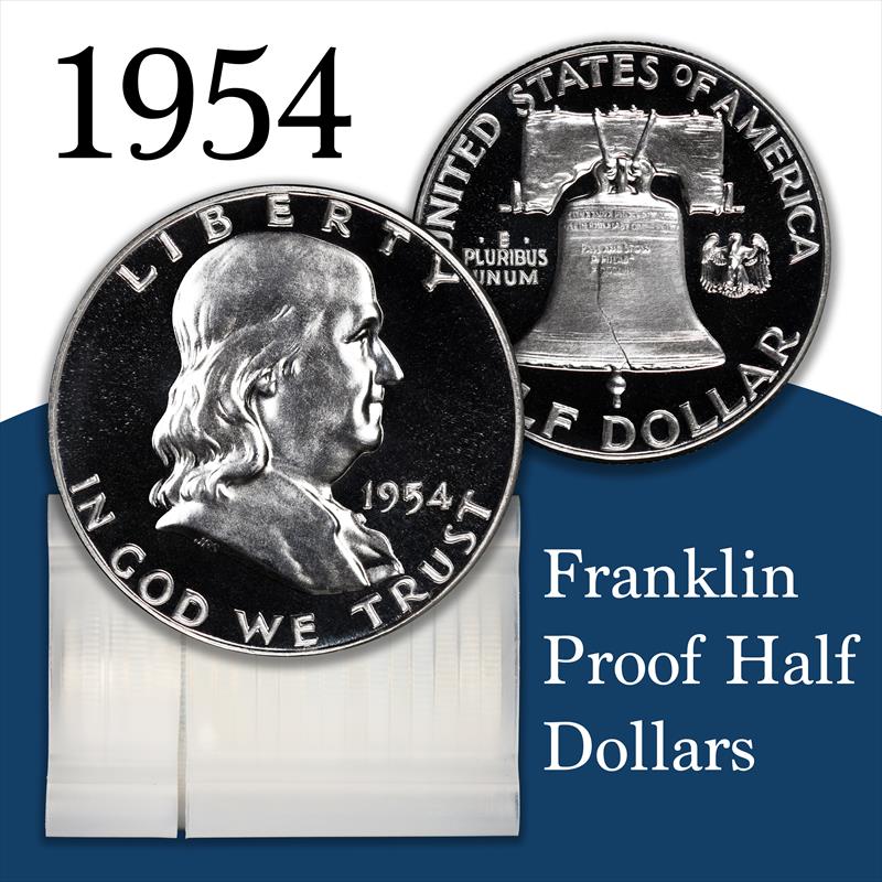 1954 Proof Franklin Half Dollar Roll 