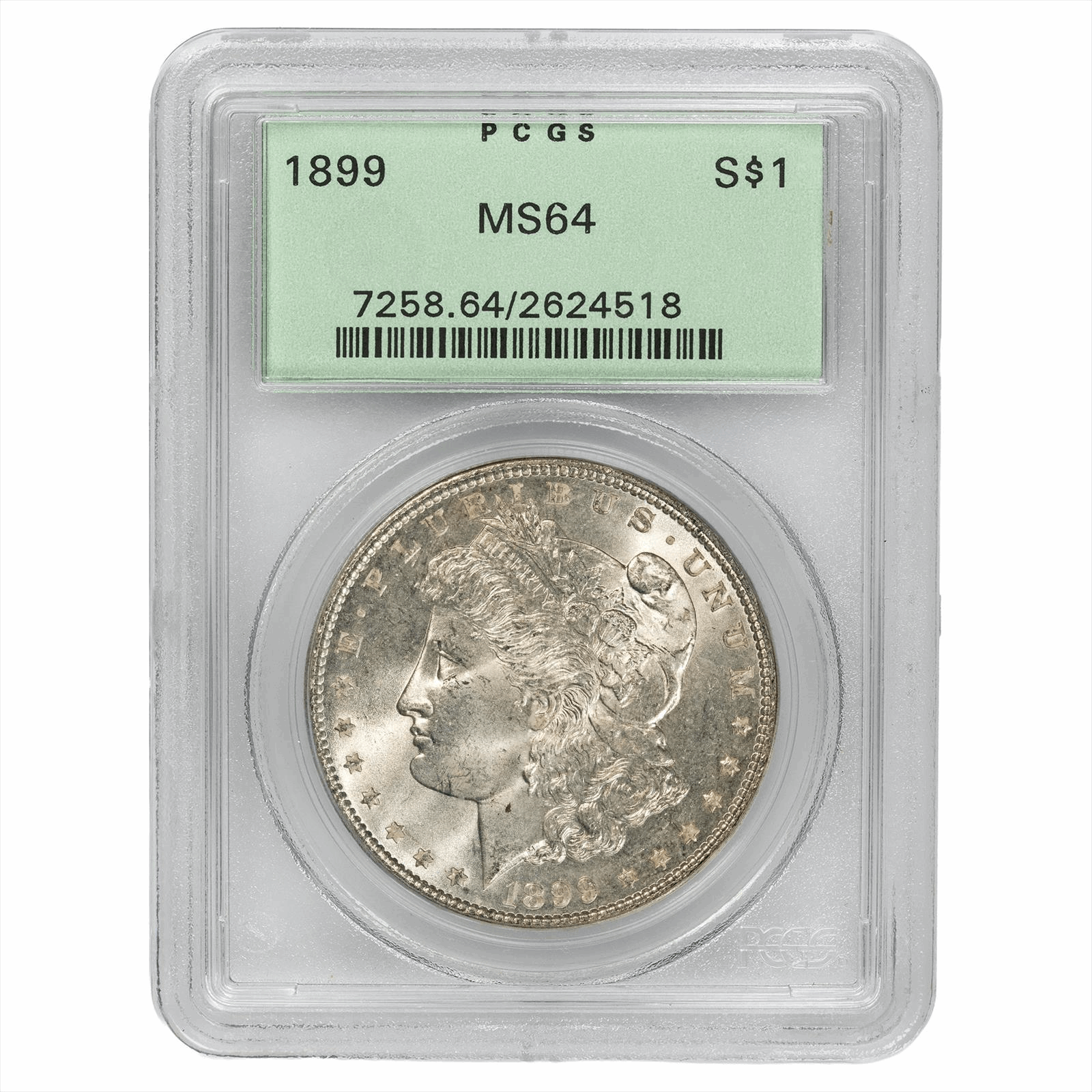 1899 Morgan Silver Dollar $1 PCGS MS 64