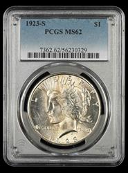 1923 S $1 PCGS  MS62