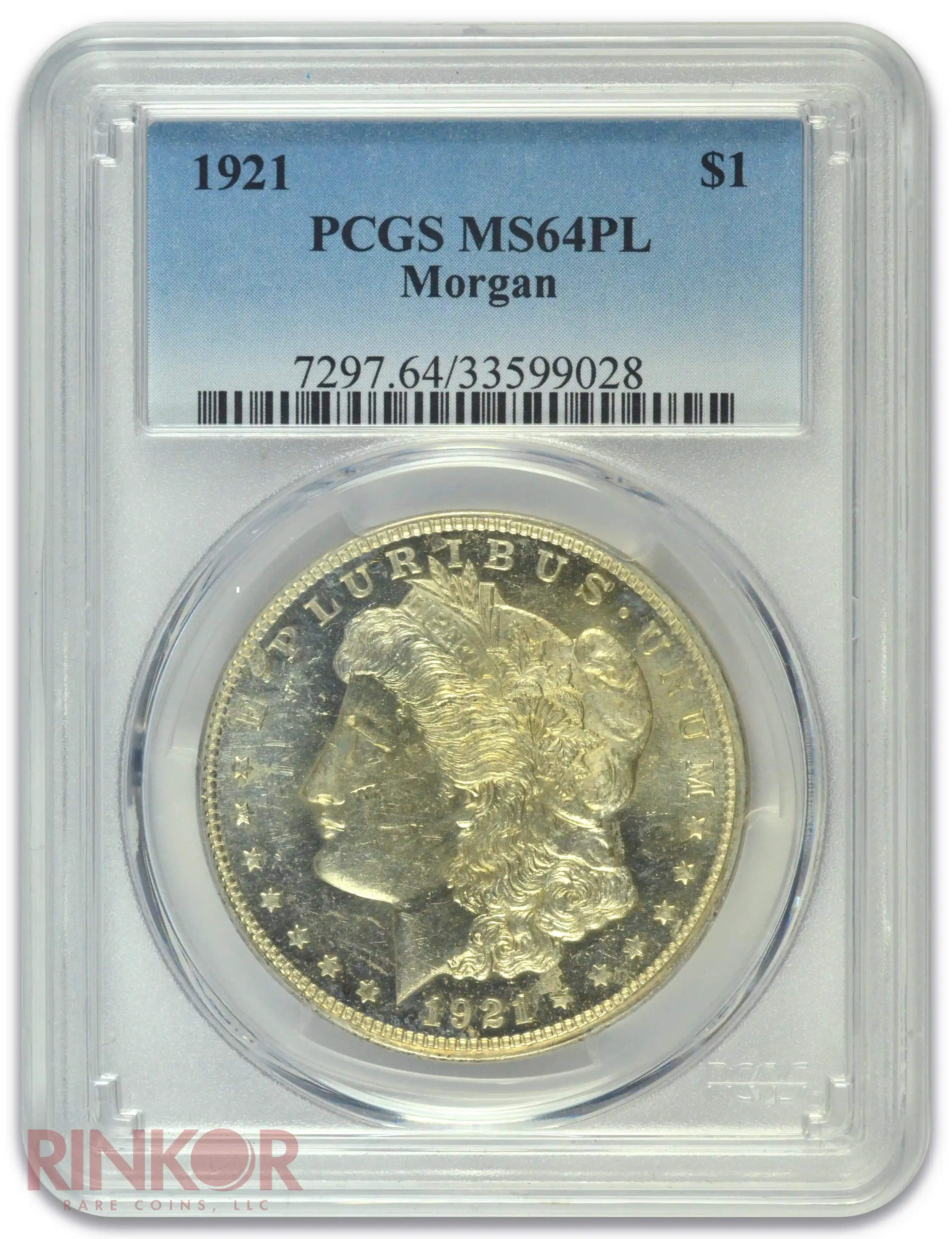 1921 $1 Morgan Dollar PCGS MS 64 PL