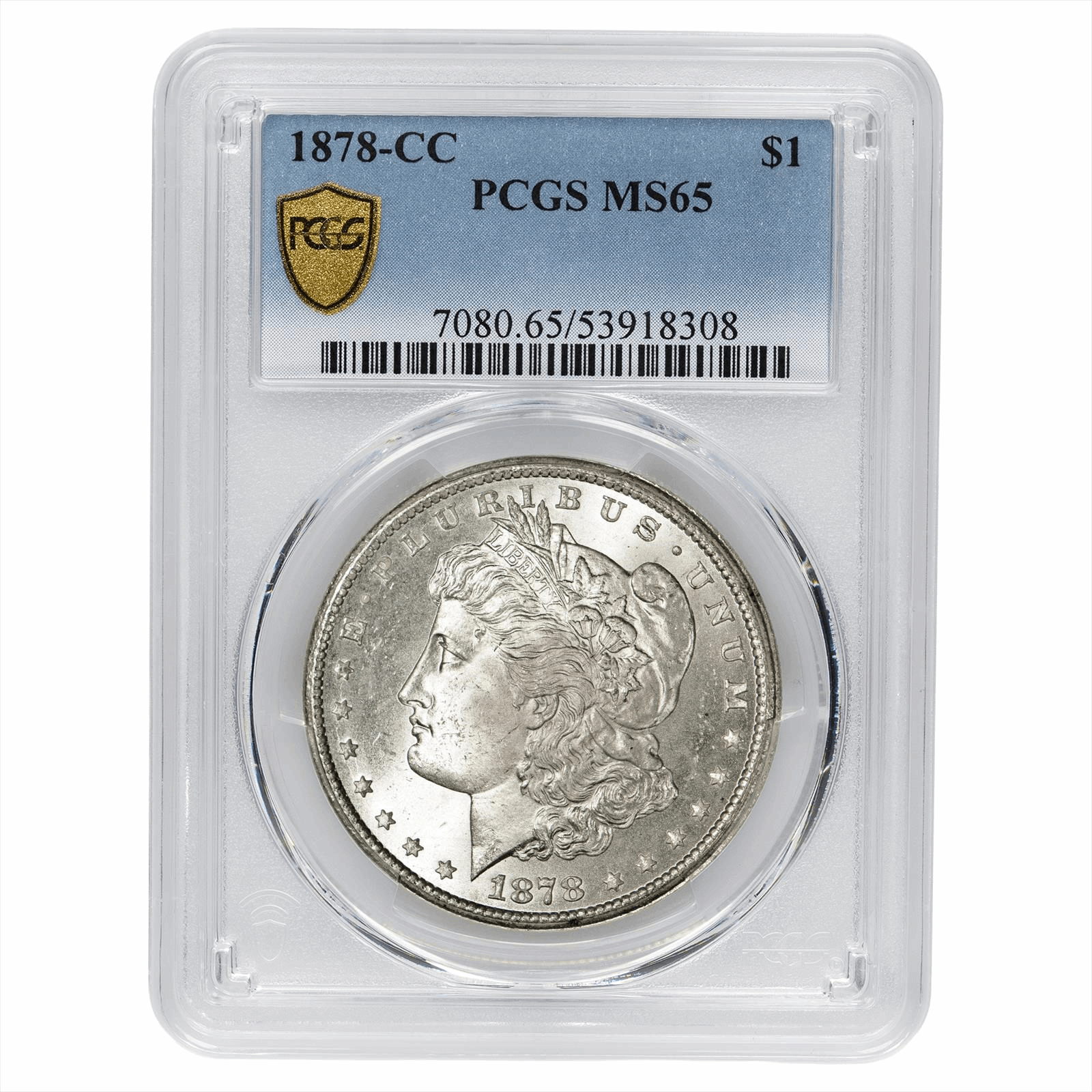 1878-CC Morgan Silver Dollar $1 PCGS MS 65