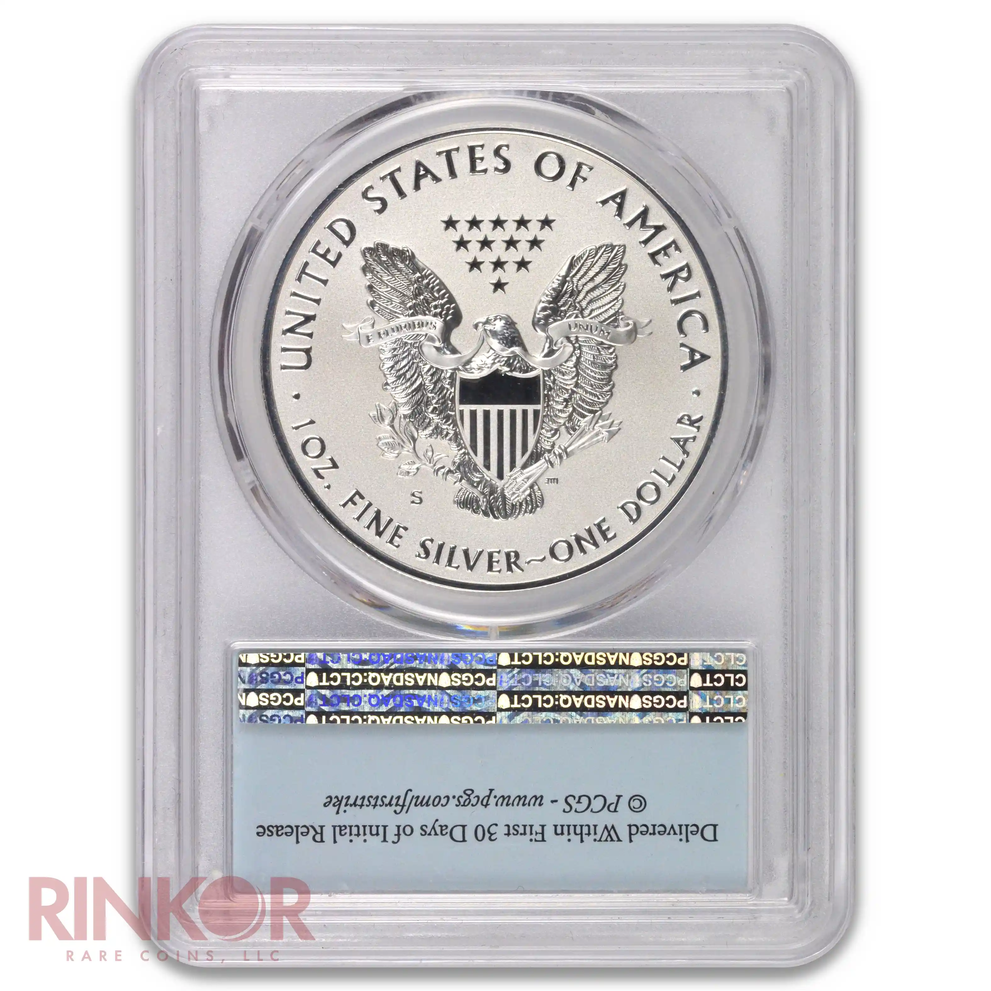 2019-S Enhanced Reverse Proof 1oz Silver Eagle First Strike PCGS PR 70