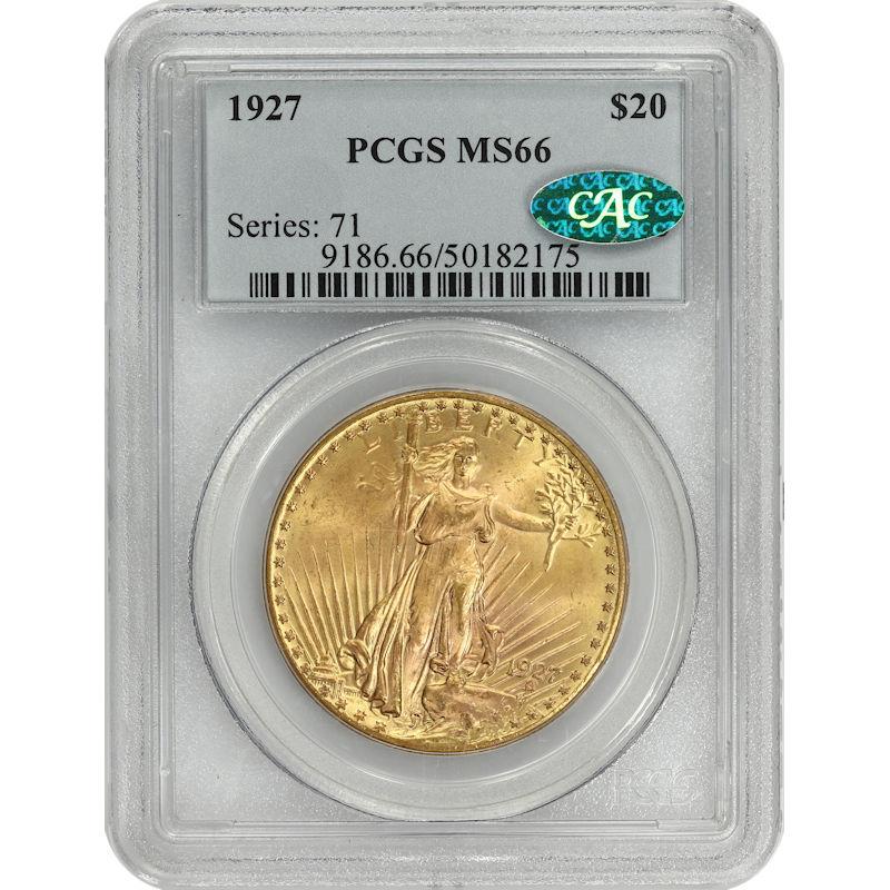 1927 St. Gaudens $20 PCGS MS66 