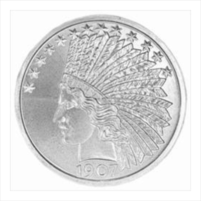 TUBE - 1 OZ INDIAN HEAD SILVER ROUND (20 ROUNDS +1 TUBE) 