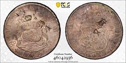 1769-Mo MF Mexico 8 Real Calico-1095 PCGS AU Details Chop Marks 