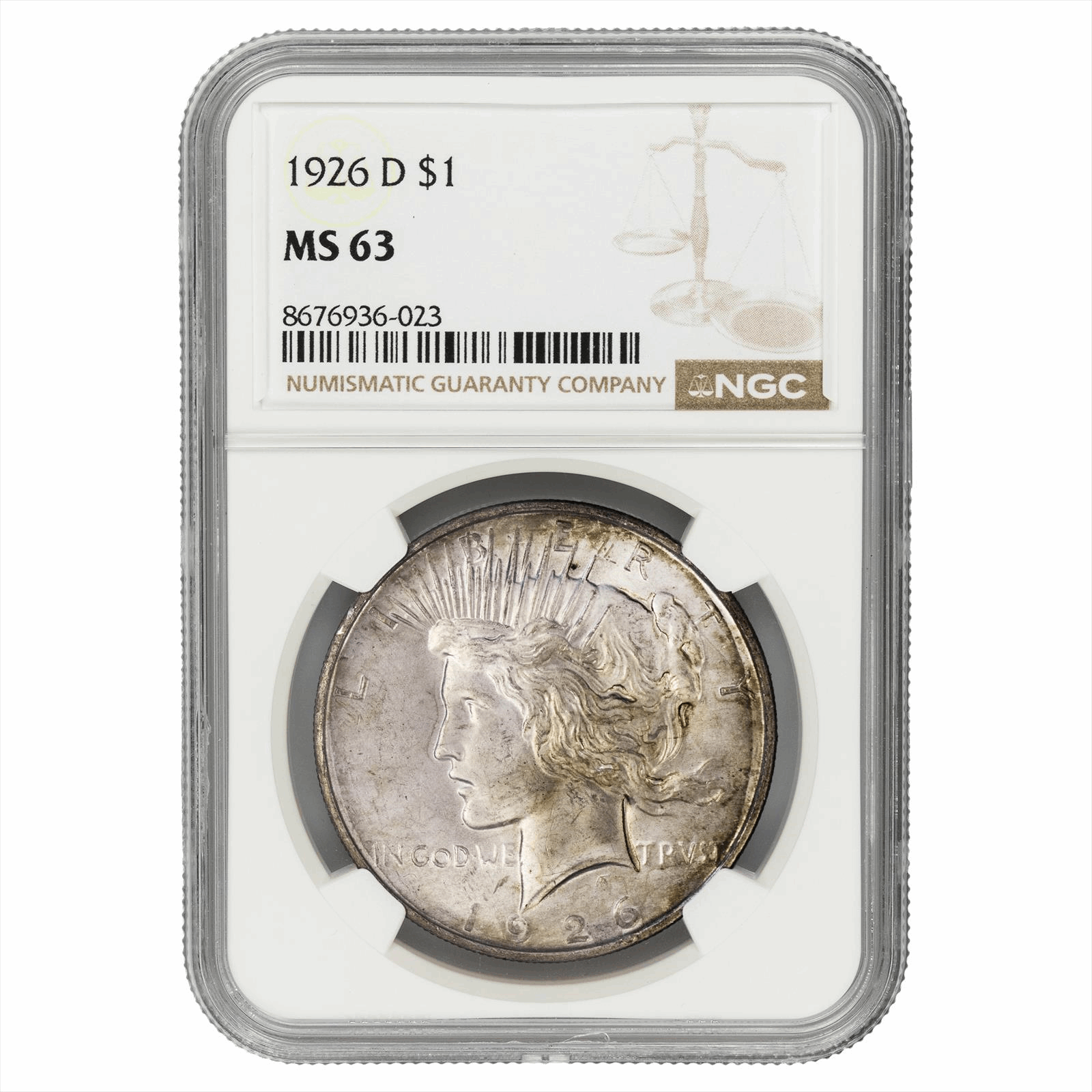 1926-D Silver Peace Dollar $1 NGC MS 63