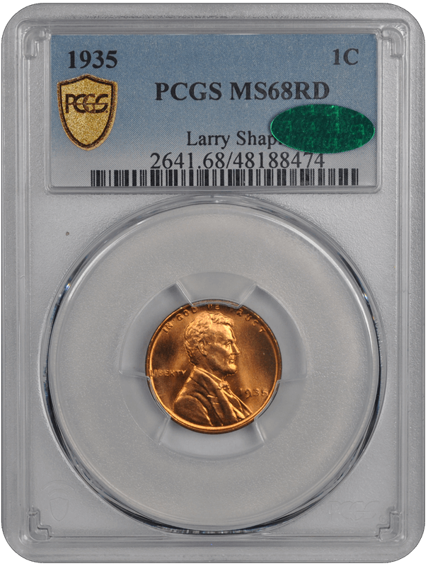 1935 Lincoln PCGS (CAC) RD 68