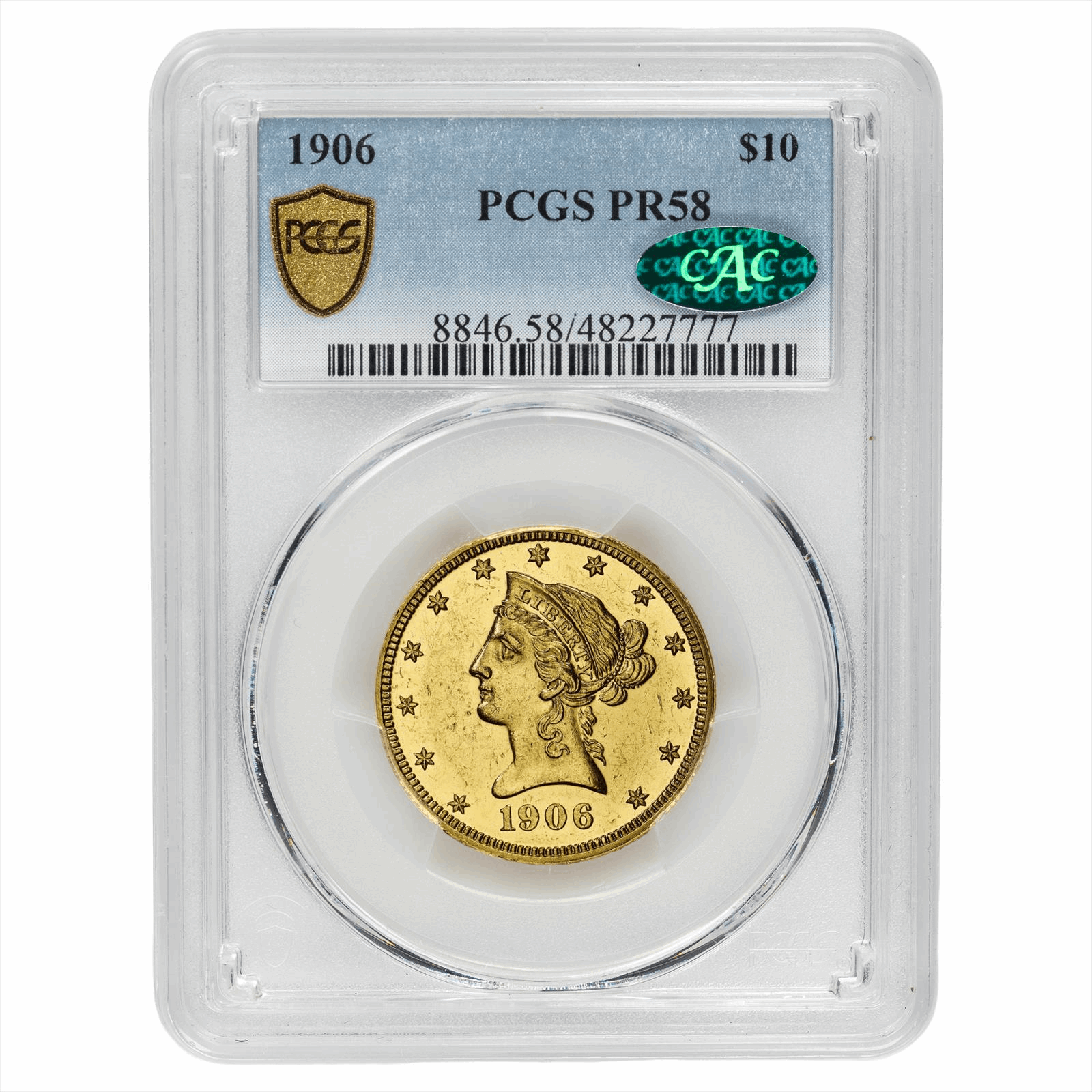 1906 Liberty Head Eagle $10 PCGS PR 58 CAC