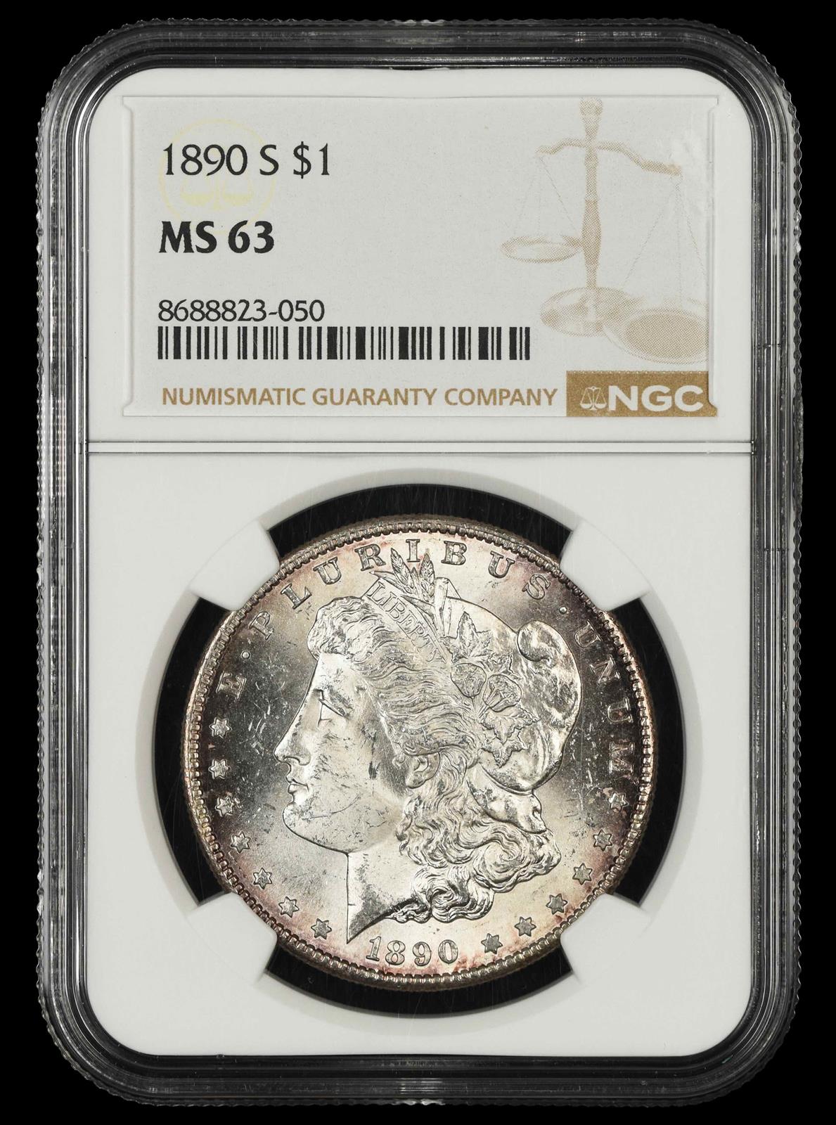 1890 S $1 NGC MS 63