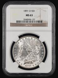 1891 O $1 NGC MS63 MS63