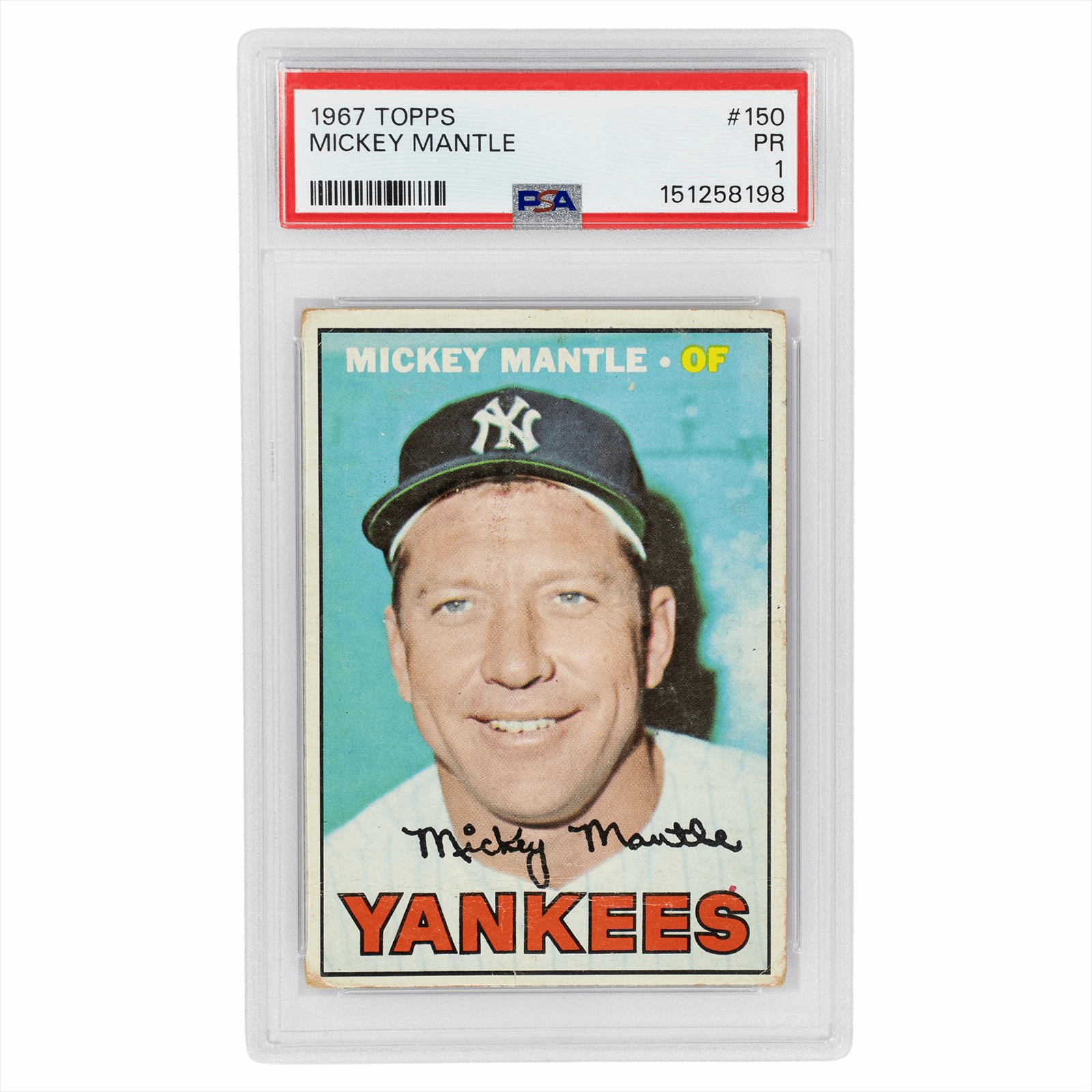 1967 Topps Mickey Mantle #150 PSA PR 1 Cert #151258198