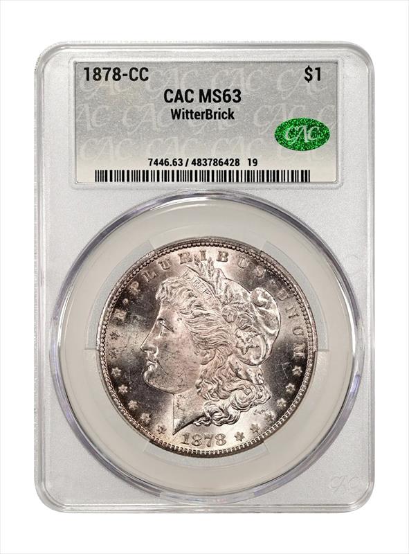 1878-CC $1 CACG MS 63 WitterBrick