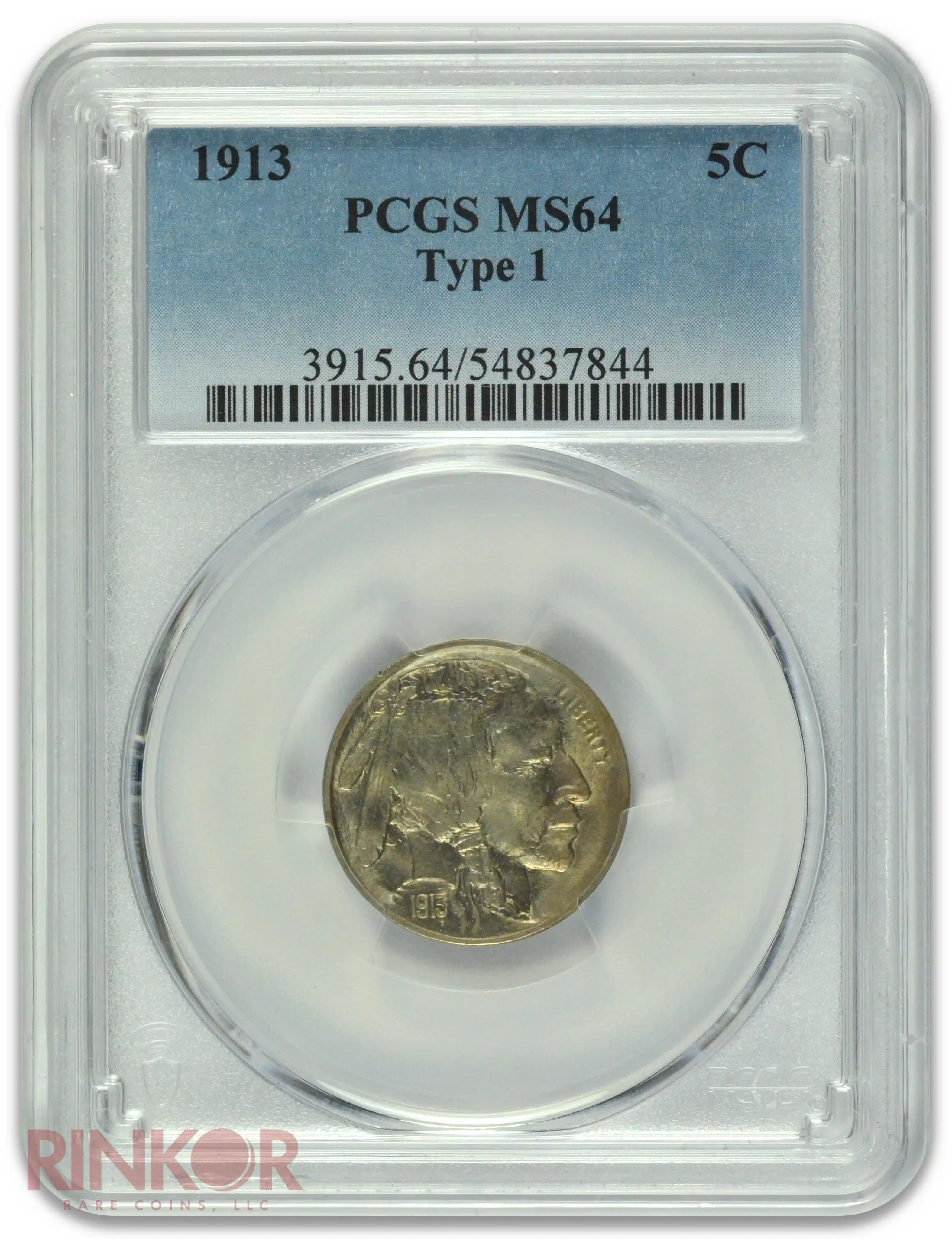 1913 Type 1 Buffalo Nickel PCGS MS 64