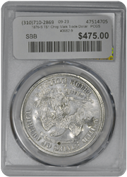 1876-S T$1 Chop Mark Trade Dollar PCGS 
