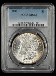 1891 $1 PCGS MS 62