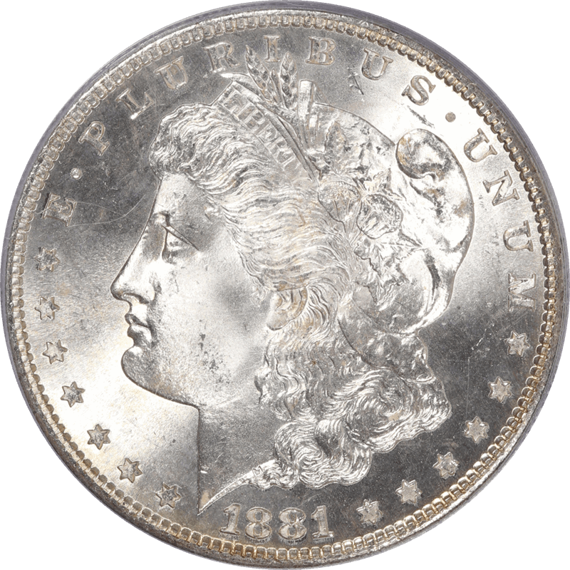 1881-S Morgan Silver Dollar $1, PCGS  MS 67 Frosty White Satin Luster