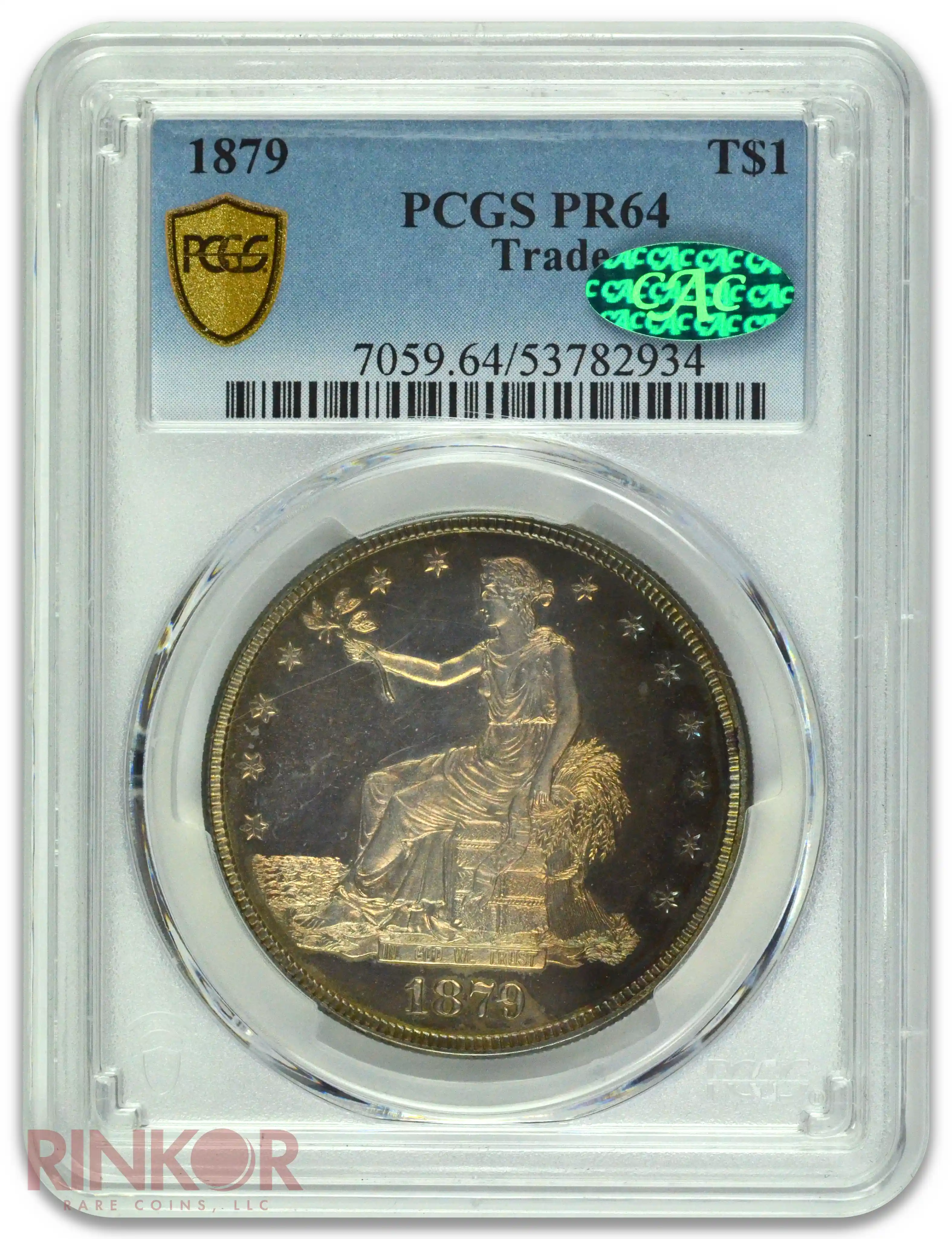 1879 $1 Trade Dollar PCGS PR 64 CAC
