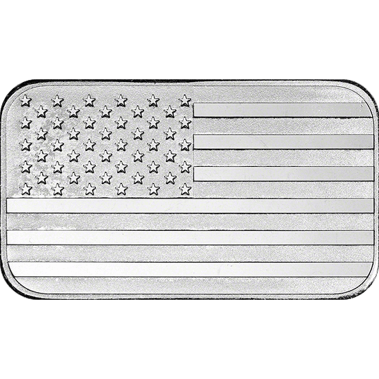 1 OZ SILVER BAR FLAG HIGHLAND MINT 