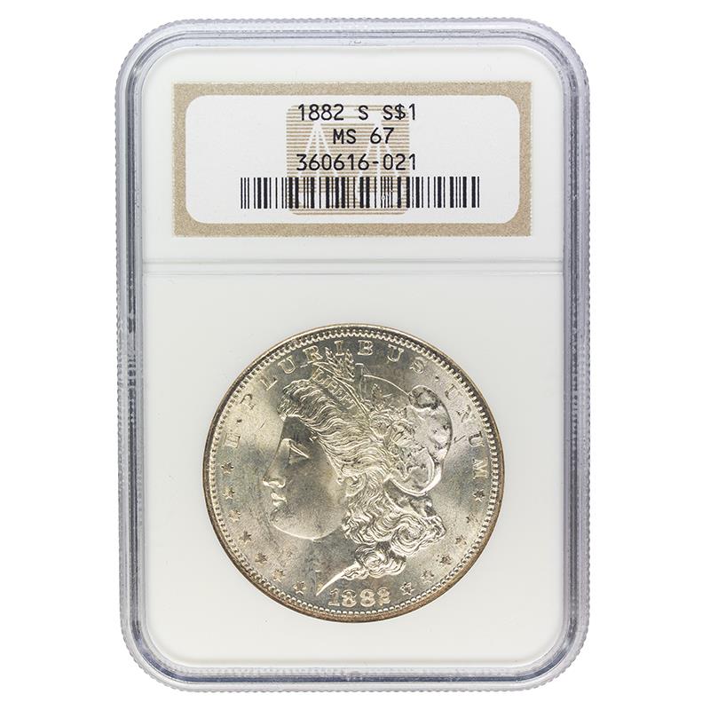 1882-S Morgan Dollar, $1 NGC MS 67 