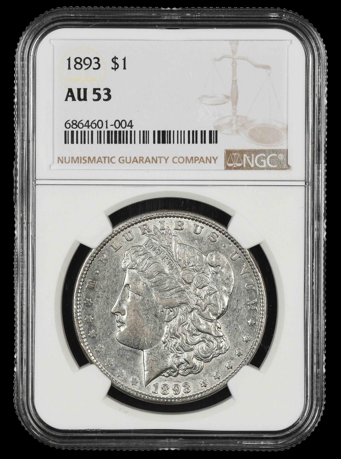 1893 $1 NGC AU-53